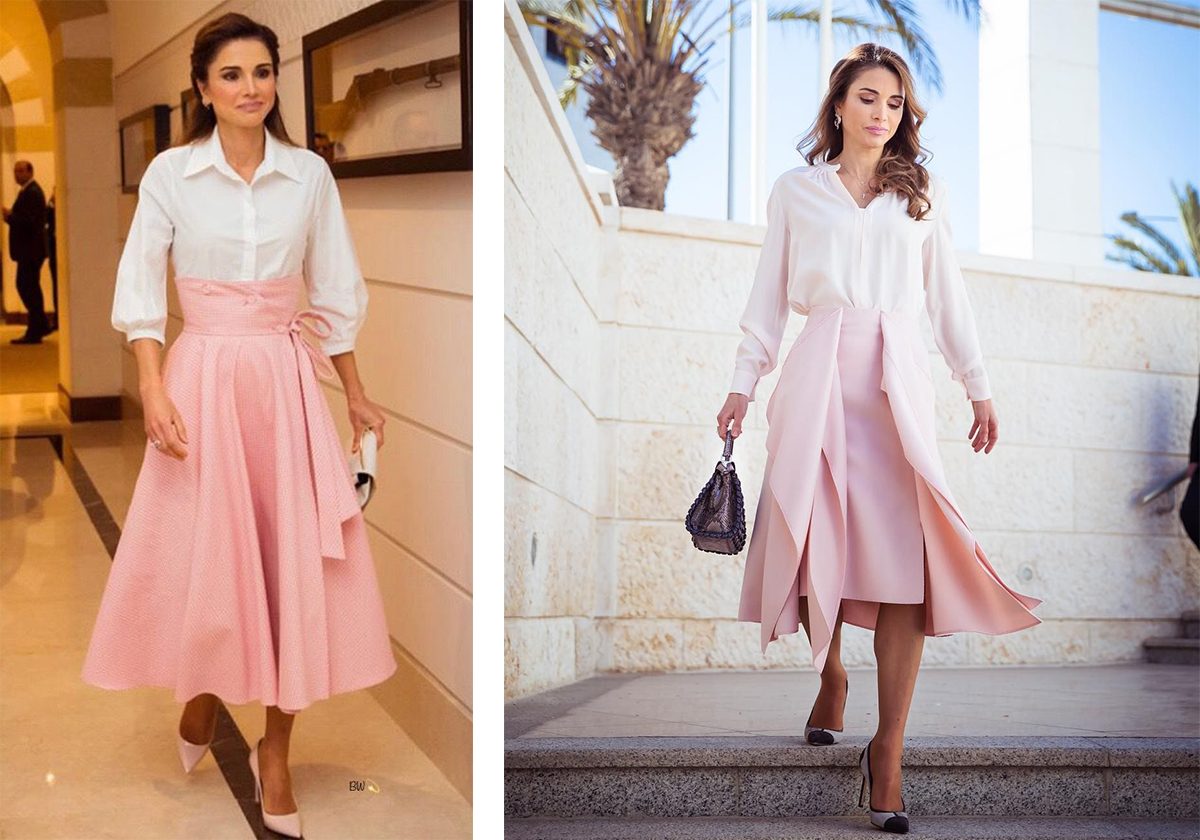 الملكة رانيا بلوكات باللون الزهري