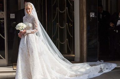 بالصور، نيكي هيلتون تختار ثوب زفاف من فالنتينو عمره 31 عاماً