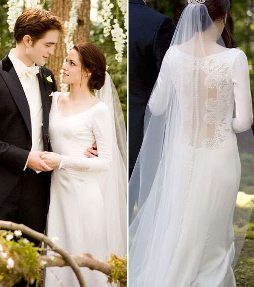 فستان زفاف كريستين ستيوارت في Twilight من توقيع كارولينا هيريرا 
