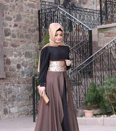 صور اجمل فساتين سواريه  للمحجبات 2017