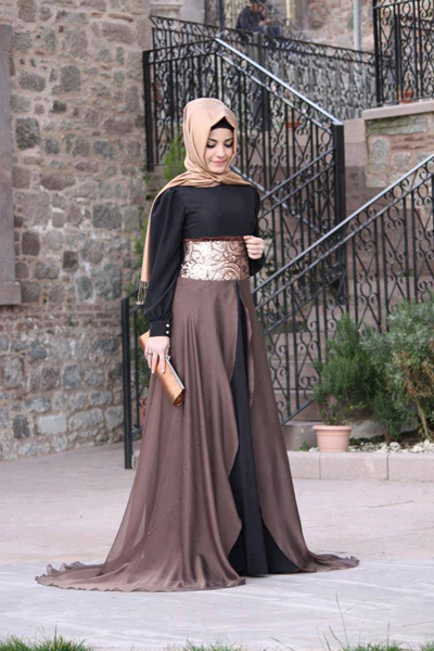 صور اجمل فساتين سواريه للمحجبات 2017