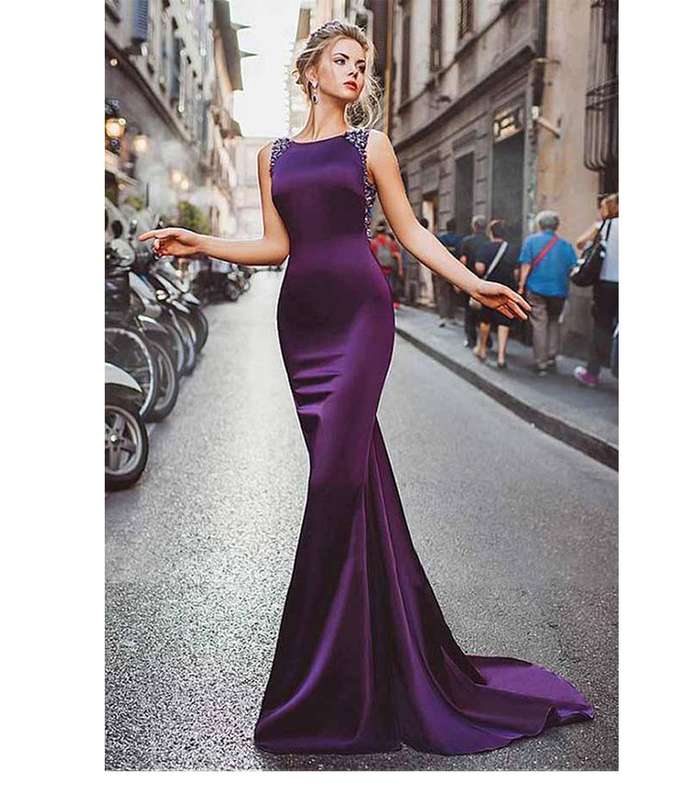 كيف نختار فساتين سهرة لون بنفسجي؟