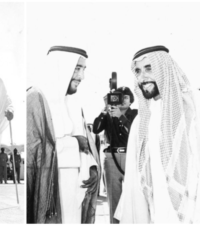 صورة للشيخ خليفة مع الشيخ زايد بن سلطان