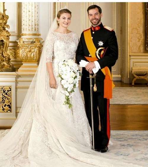 فستان زفاف ملكة اللوكسمبورج من تصميم إيلي صعب