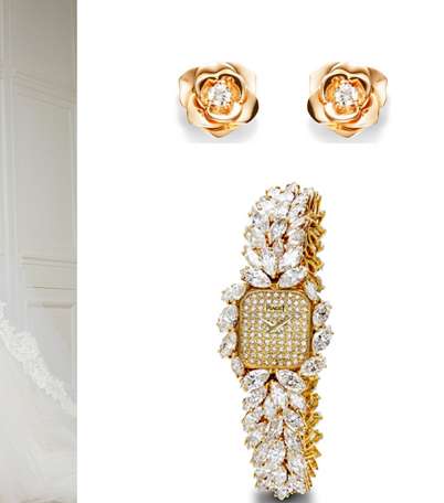 مجوهرات ذهبيّة لفستان زفاف زهير مراد