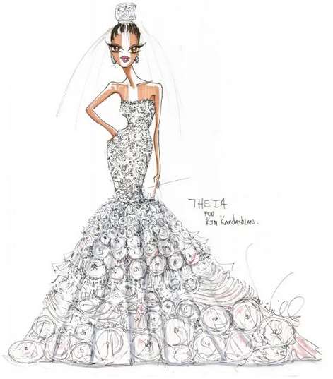 فستان زفاف كيم كارداشيان بتوقيع Theia