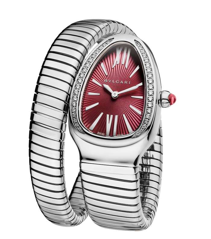 تالقي بساعة بولغري Serpenti Tuboga بعلبة باللون الاحمر الوردي