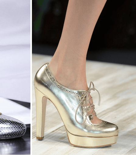 تألّقي في مناسباتكِ لربيع 2013 مع الأحذية بألوان الـMetallic