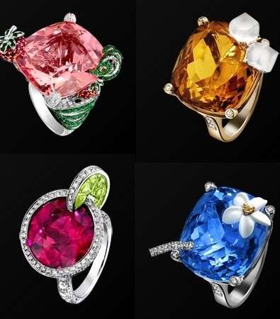 خواتم مرصّعة بالماس وتعلوها الأحجار الملونّة من Piaget