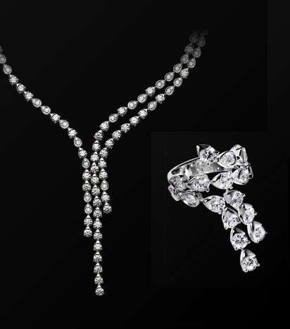 الماس Piaget  الأبيض مع المكياج الخدود الزهرية