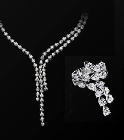 الماس Piaget  الأبيض مع المكياج الخدود الزهرية