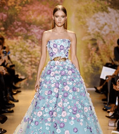 فستان الورود المتلألئة