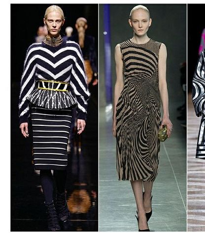 موضة الأزياء بالأنماط الهندسيّة Optical monochrome