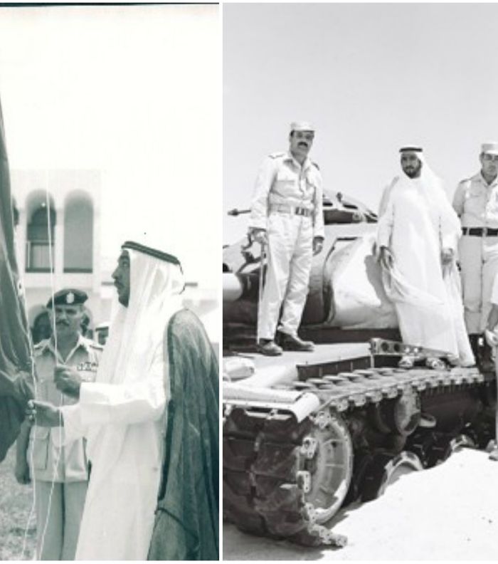 صورة للشيخ خليفة في قاعدة عسكريّة