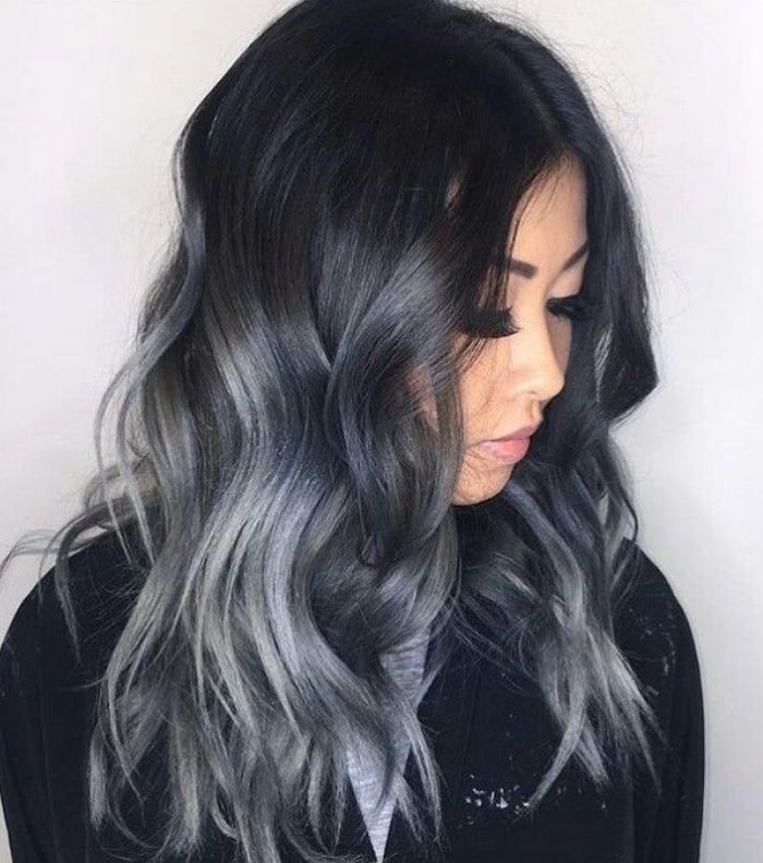 صور صيحة شعر اشقر رمادي غامق