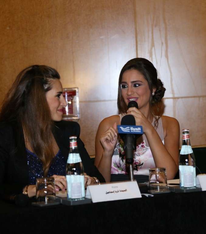 ايميه صياح، الدكتورة رندا شليطا والسيدة ثريا اسماعيل خلال مؤتمر إطلاق الحملة