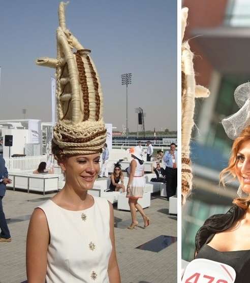 موديلات قبعات غريبة في كأس دبيّ العالمي 2013