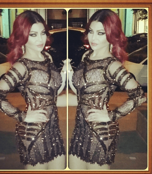 هيفاء وهبي تتألق بالفساتين القصيرة من الترتر