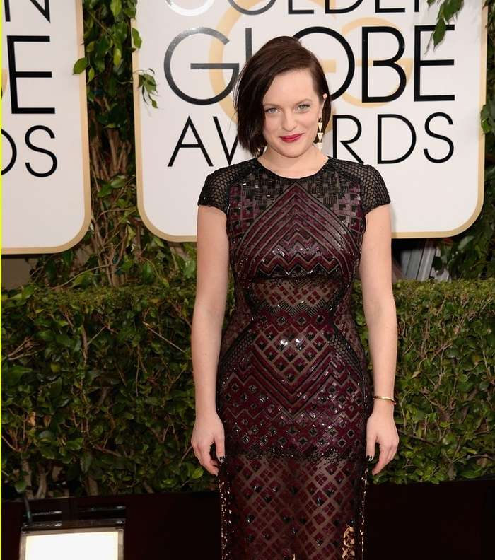 Elisabeth Moss بفستان من J Mendel