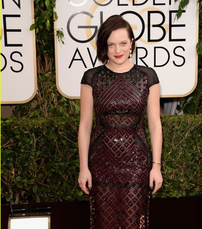 Elisabeth Moss بفستان من J Mendel