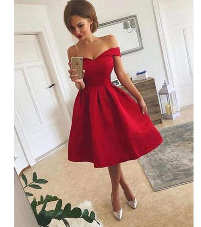 فستان احمر قصير