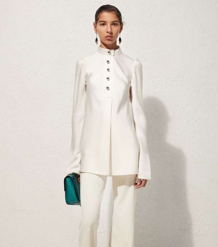 موضة السروال الابيض الواسع مع السترة الطويلة من Proenza Schouler لما قبل خريف 2016