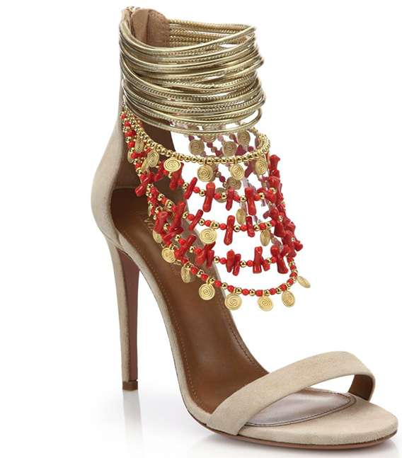 حذاء صندل مزين بالاحجار من Aquazzura لصيف 2016