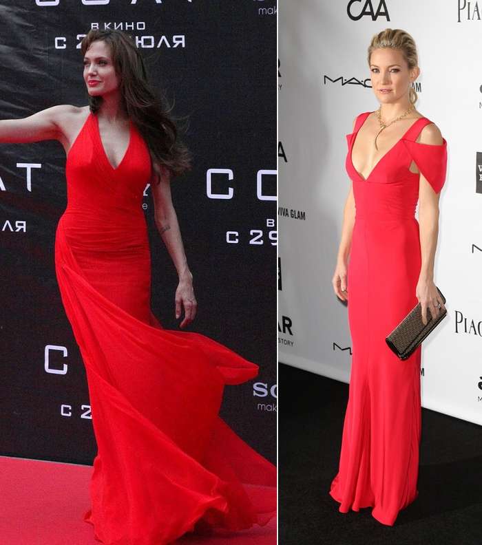 كايت هادسن وأنجيلينا جولي تتألقان بفستان أحمر