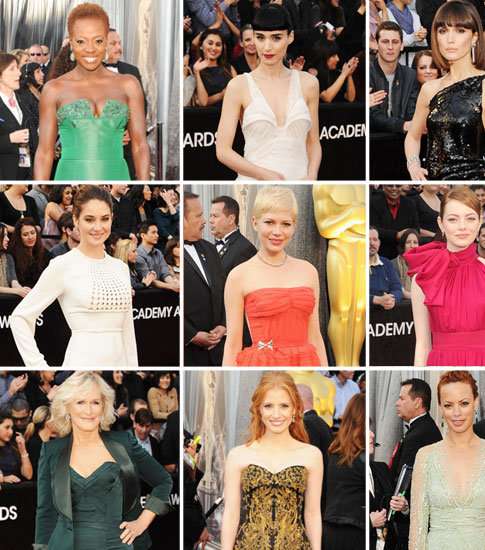 إطلالات نجمات هوليوود في الأوسكار 2012