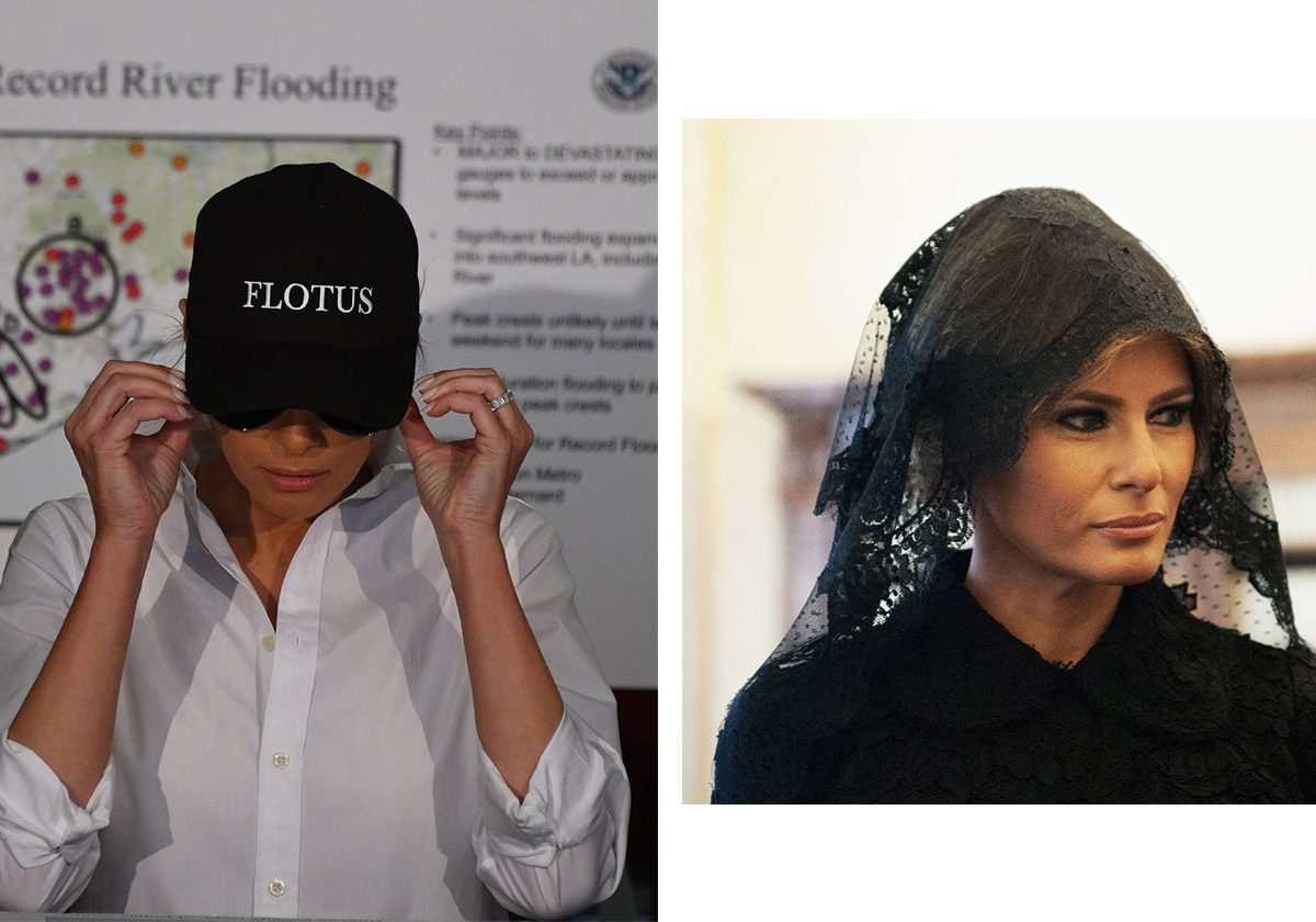 ميلانيا ترامب وغطاء الراس وقبعتها الغير ملائمة