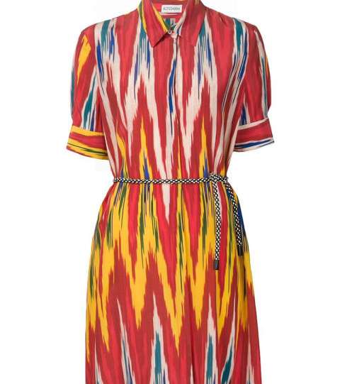 موضة الفستان باسلوب القميص من التوزارا بالقماش المطبع والمموج بالالوان لصيف 2016