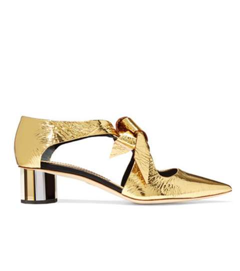 حذاء Proenza Schouler الميتاليكي بكعب الـ Kitten Heels