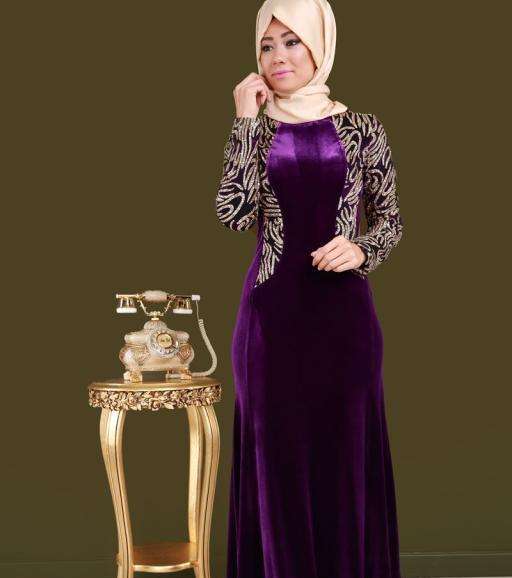 صور اجمل موديلات فساتين مخمل 2017