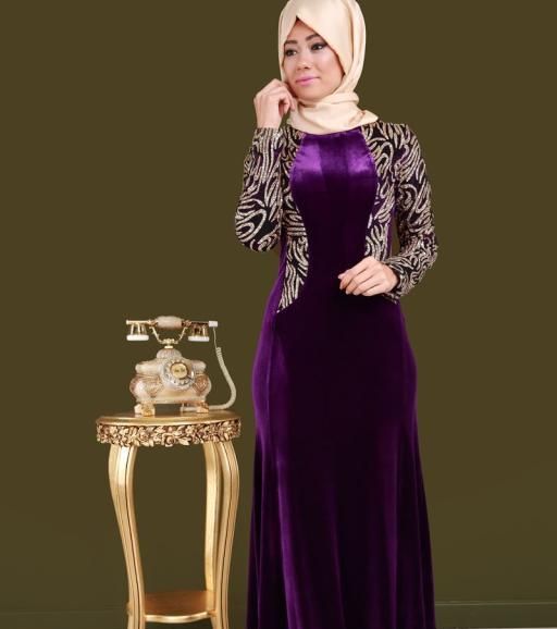 صور اجمل موديلات فساتين مخمل 2017