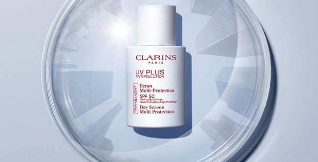 UV PLUS ANTI-POLLUTION SPF 50 الجديد من Clarins 