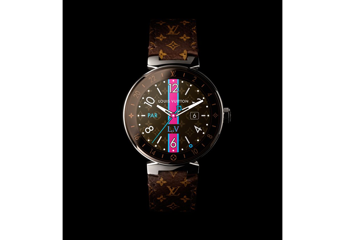 ساعة طامبور هورايزن الجديدة من لويس فويتون مع حزام بنقشة المونوغرام
