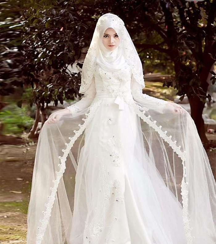 صور اجمل فستان عروس محجبةش