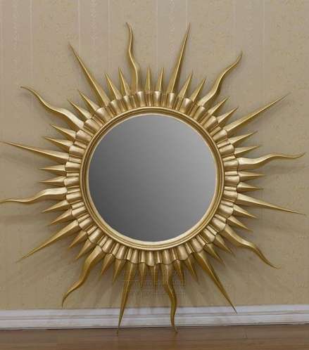 مرآة الحائط على شكل الشمس الذهبيّة