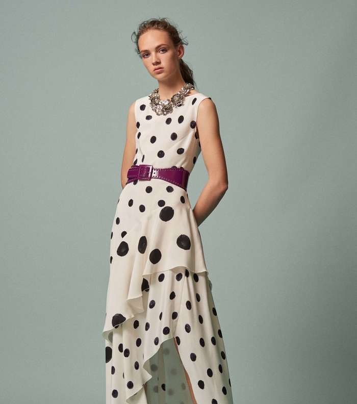الفستان المنقط بموضة الـ Polka Dots من مجموعة اوسكار دي لا رانتا Resort 2017