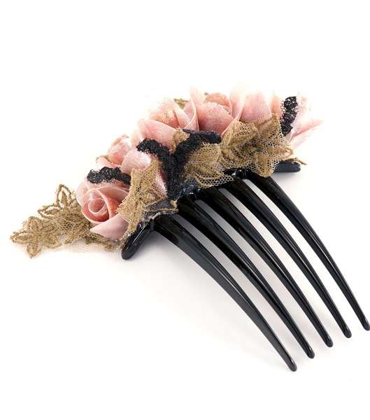 أكسسوار شعر على شكل مشط مزيّن بالأزهار
