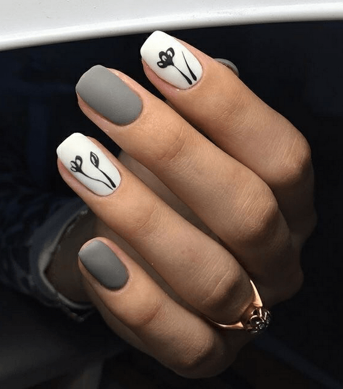 صور اجمل مناكير ابيض مطفي