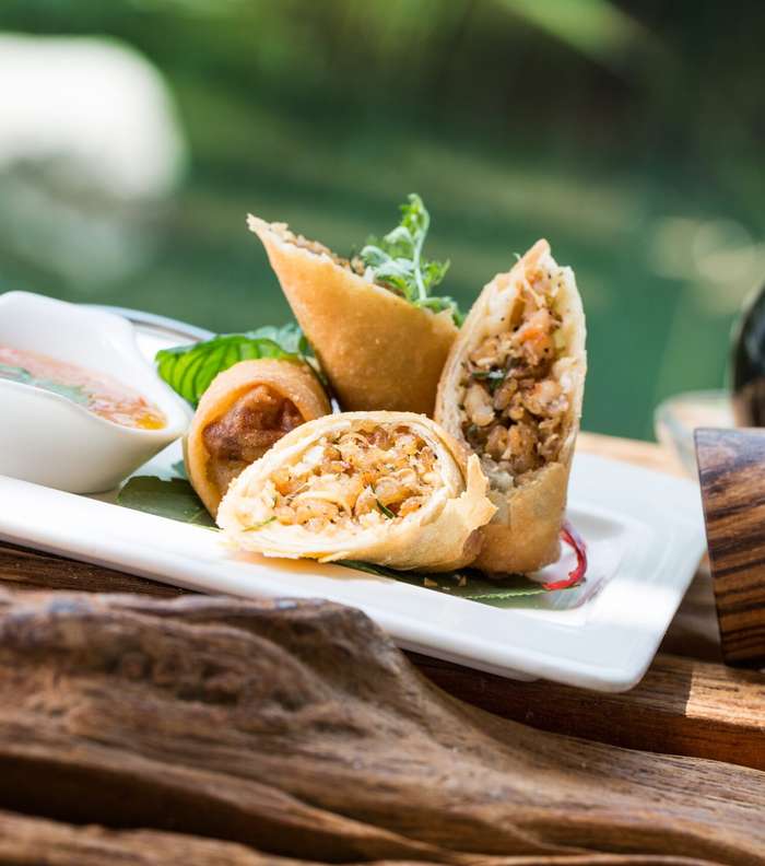 طبق الـ Deep Fried Lemongrass spring Roll المطّور في The Farm