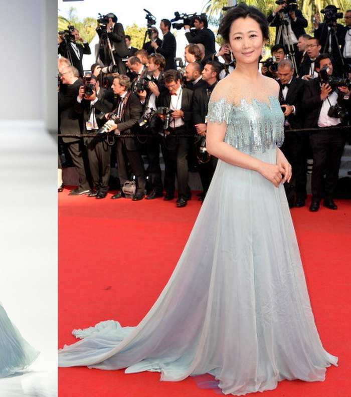 الممثلة الصينية زاة تاو تختار فستاناً من تصميم تداشي شوجي لحفل مهرجان كان الختامي
