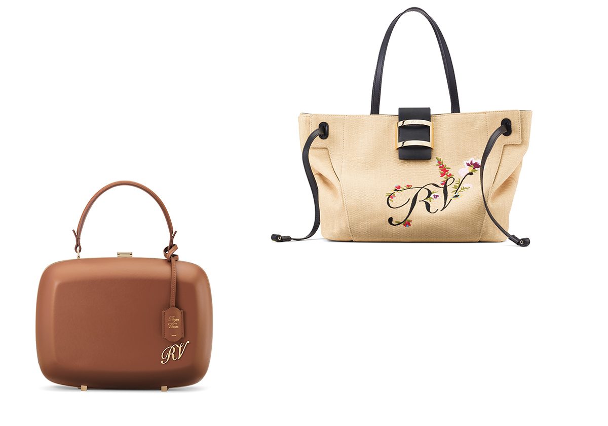 الحقيبة الكبيرة Tote او باسلوب الصندوق مع مسكة يد من Roger Vivier لصيف 2018