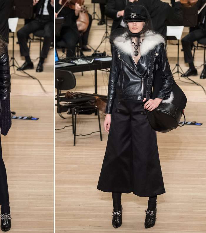 سراويل الـ Culotte مع السترات الجلدية بالاسلوب العسكري او ياقة الفرو من CHANEL