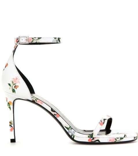 حذاء صندل مطبع بالازهار من سان لوران