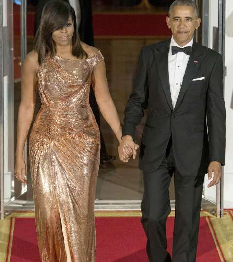 اطلالة ميشيل اوباما الوداعية بفستان الترتر من اهم محطات الموضة في عام 2016