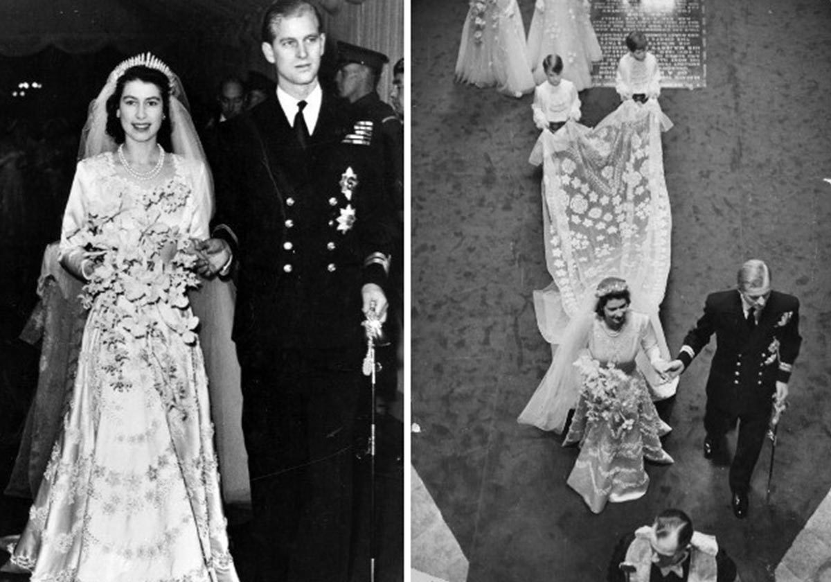 الملكة يوم زفافها قبل 70 عاما 