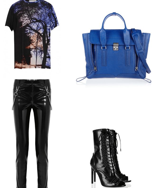 لإطلالة مميزة وملفتة، اختاري أحذية الكاحل برباط والسروال الجلدي الضيق