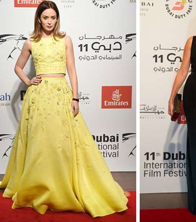 بالصور، اليك اسوا موديلات فساتين النجمات في مهرجان دبي السينمائي 2014